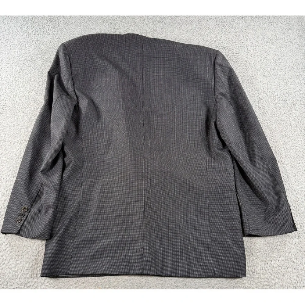 Feraud Louis Feraud Blazer Men's 42R Gray Wool Double Breasted Coat Tweed Peak